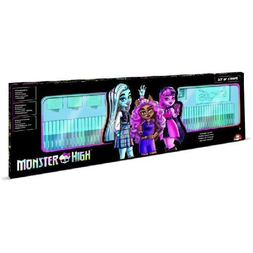 Jeu De Tampon Coffret coloriage - MULTIPRINT - 18869 - 60 feutres 4 tampons Monster High