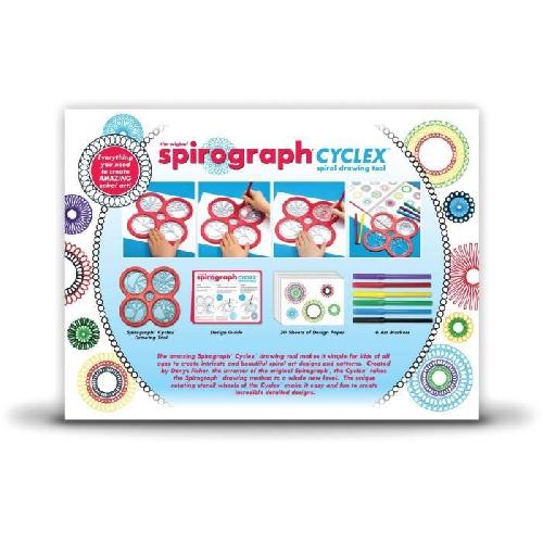 Jeu De Coloriage - Dessin - Pochoir Coffret Cyclex - SPIROGRAPH - Création de spirales a l'infini avec les roues rotatives !