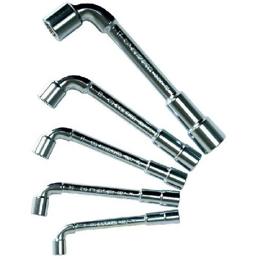 Cle A Tube - Cle A Pipe - Cle A Pipe Debouchee Coffret de 5 Cles a Pipe profils 12 pans x 6 pans FACOM - 76.J5PB - 1 Cote pour reprise diminuee + 1 Cote puissance et resistance