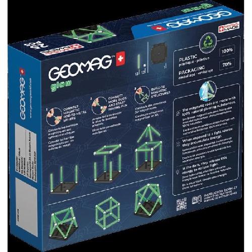 Jeu D'assemblage - Jeu De Construction - Jeu De Manipulation Coffret de construction - GEOMAG - Glow Recycled - 25 pieces - Luminescent - Magnetique - Plastique recycle
