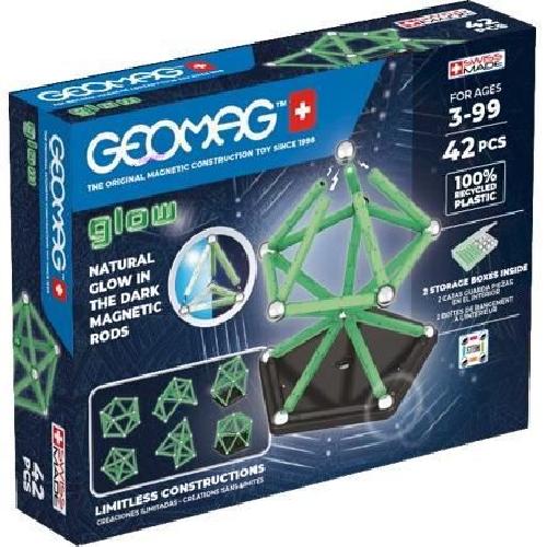 Jeu D'assemblage - Jeu De Construction - Jeu De Manipulation Coffret de construction - GEOMAG - Glow Recycled - 42 pieces - Luminescent - Magnetique - Plastique recycle