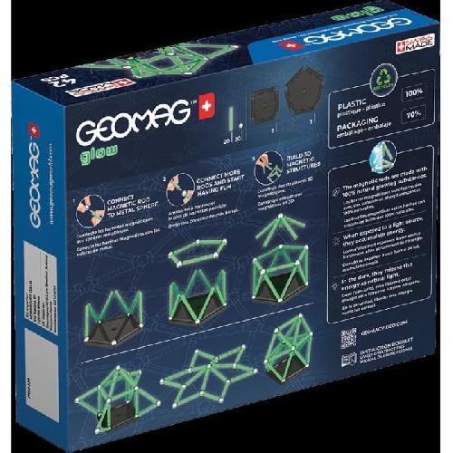 Jeu D'assemblage - Jeu De Construction - Jeu De Manipulation Coffret de construction - GEOMAG - Glow Recycled - 42 pieces - Luminescent - Magnetique - Plastique recycle