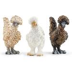 Figurine Miniature - Personnage Miniature Coffret de Figurines Poules - Ferme Jouet et Grange de 3 Pieces avec Figurines Poules. Pour Garçons et Filles - Jouet 3 ans -