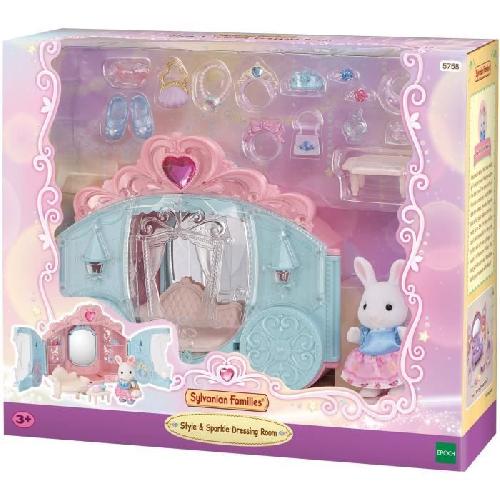 Figurine Miniature - Personnage Miniature Coffret de Jeu - SYLVANIAN FAMILIES - Dressing de Princesse - Carrosse et Fille Lapin Neige