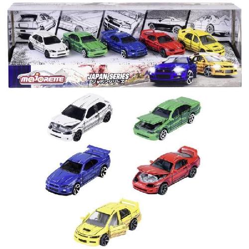 Vehicule Miniature Assemble - Engin Terrestre Miniature Assemble Coffret de vehicules miniatures - MAJORETTE - Japan Series - 5 vehicules en metal - Echelle 1-64 - Des 3 ans