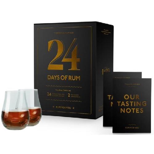 Rhum Coffret decouverte Rhum - 24 Days of Rum Edition 2021 - 2 verres offerts - 24 x 2 cl