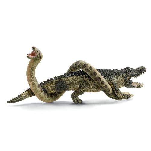 Figurine Miniature - Personnage Miniature Coffret Duel Aligator/Anaconda. figurines animaux sauvages. Schleich 42559 Wild Life. Pour enfant des 3 ans