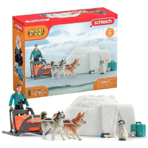 Figurine Miniature - Personnage Miniature Coffret Expédition en Antarctique. figurines animaux sauvages. Schleich 42558 Wild Life. Pour enfant des 3 ans