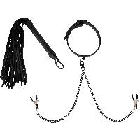 Coffret Fetish Collier Pinces et Fouet Vegan Fetish
