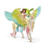 Figurine Miniature - Personnage Miniature Coffret Magique Pieces avec Fée Surah et  son Pégase a Paillettes - Figurine schleich Licorne et Fée avec Bras Mobiles et