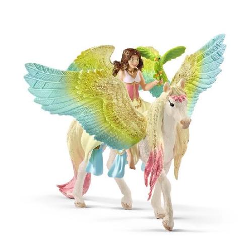 Figurine Miniature - Personnage Miniature Coffret Magique Pieces avec Fée Surah et  son Pégase a Paillettes - Figurine schleich Licorne et Fée avec Bras Mobiles et