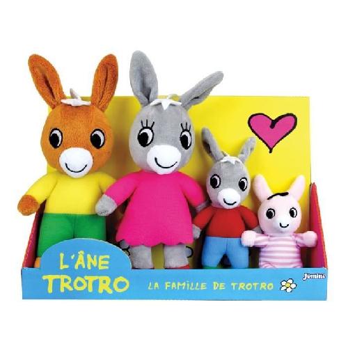 Peluche Coffret Peluche Trotro et Famille +/- 15 cm - JEMINI - Trotro. sa maman. son papa et sa petite soeur.