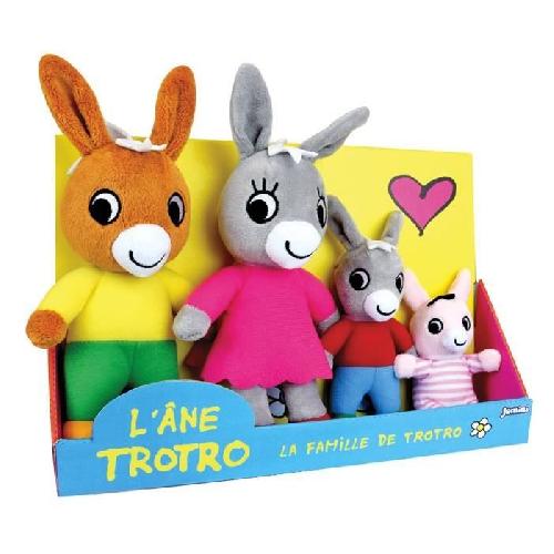 Peluche Coffret Peluche Trotro et Famille +/- 15 cm - JEMINI - Trotro. sa maman. son papa et sa petite soeur.