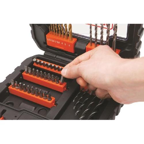 Accessoire - Consommable Machine Outil Coffret Percage Vissage BLACK+DECKER - A7232-XJ - 50 Accessoires - Forets. Embouts. Fraise