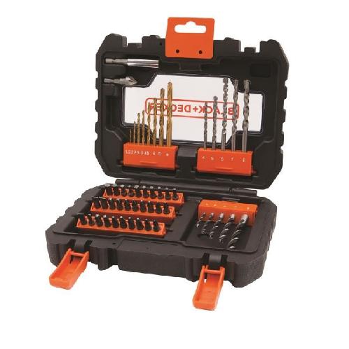 Accessoire - Consommable Machine Outil Coffret Percage Vissage BLACK+DECKER - A7232-XJ - 50 Accessoires - Forets. Embouts. Fraise