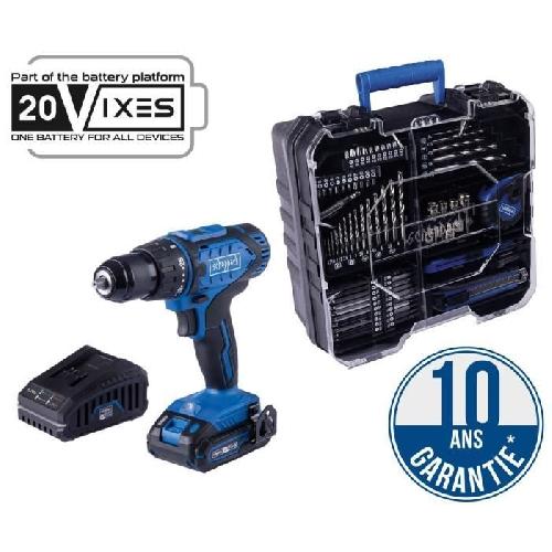 Perceuse Coffret perceuse visseuse sans fil C-DTB74/1-X - 50Nm mandrin 13mm + 74 accessoires - SCHEPPACH 20V IXES + batterie 2Ah + chargeur