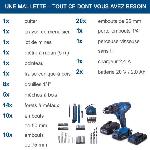 Perceuse Coffret perceuse visseuse sans fil C-DTB74/2-X - 50Nm mandrin 13mm + 74 access - SCHEPPACH 20V IXES + 2 batteries 2Ah + chargeur