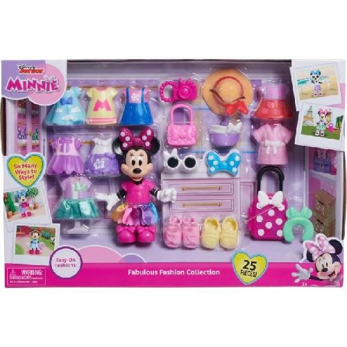 Poupee Coffret poupée - DISNEY MINNIE MOUSE - Coffret Fashion - Poupée Minnie 15 cm. 25 pieces de mode et accessoires