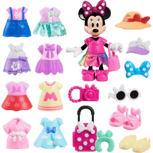 Poupee Coffret poupée - DISNEY MINNIE MOUSE - Coffret Fashion - Poupée Minnie 15 cm. 25 pieces de mode et accessoires