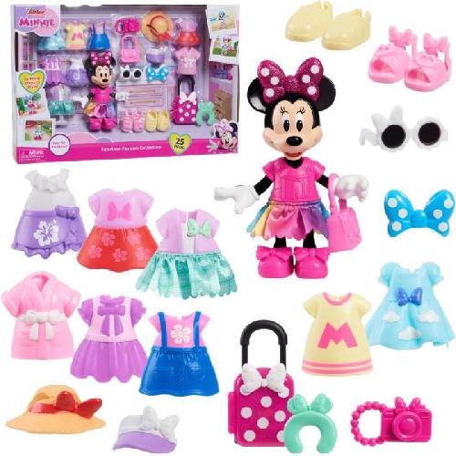 Poupee Coffret poupée - DISNEY MINNIE MOUSE - Coffret Fashion - Poupée Minnie 15 cm. 25 pieces de mode et accessoires