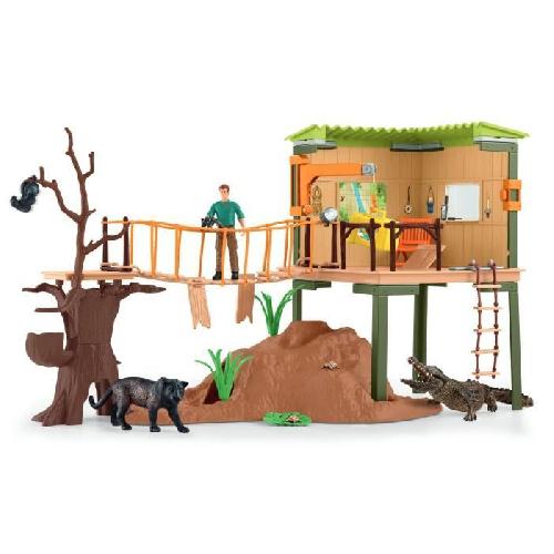 Figurine Miniature - Personnage Miniature Coffret Station d'aventures sauvages. figurines animaux sauvages. Schleich 42594 Wild Life. Pour enfant des 3 ans