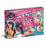 Coffret Tatouage - Clementoni - Machine a Tatouer. Pochoirs. Peinture pour le Corps. Paillettes. Tampons