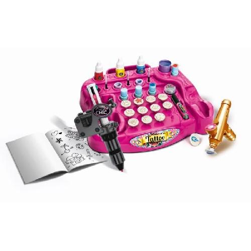 Jeu De Tatouage Coffret Tatouage - Clementoni - Machine a Tatouer. Pochoirs. Peinture pour le Corps. Paillettes. Tampons