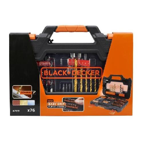 Accessoire - Consommable Machine Outil Coffret Vissage Percage BLACK+DECKER A7231-XJ - 76 Accessoires Forets. Douilles. Embouts