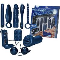 Coffrets de Sextoys Midnight Blue - Coffret Avec Strille Anal Oeuf Vibrant Boule Geisha Anus Picket Vibromasseur Cockring Gode Et Gaine