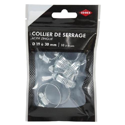Collier De Serrage - Circlip COGEX Colliers de serrage acier zingue - D 19 a 30 mm - 10 pcs