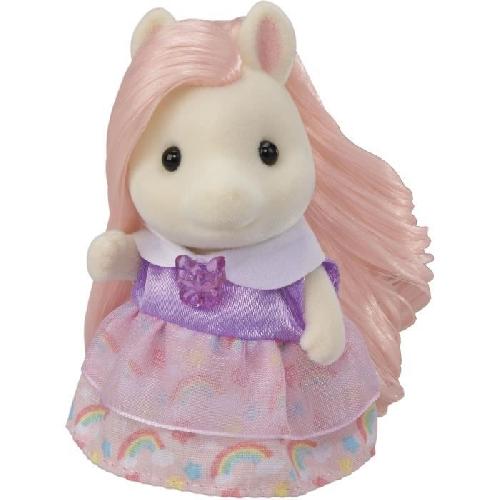 Figurine Miniature - Personnage Miniature Coiffeuse Fille Poney - SYLVANIAN FAMILIES - Joy aux cheveux roses - Accessoires de coiffure inclus