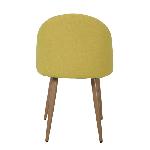 COLE Chaise - Tissu jaune - Pieds en métal - L 53 x P 54 x H 76 cm
