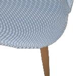 COLE Chaise - Tissu rayé bleu et blanc - Pieds en métal - L 53 x P 54 x H 76 cm