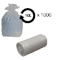 Collecte Des Dechets Sacs poubelle blanc 10L - 10 microns HD -carton de 1000-