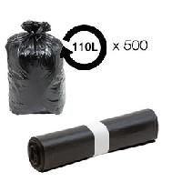 Collecte Des Dechets Sacs poubelle noir 110L - 18 microns HD -carton de 500-