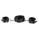 Collier et menottes en cuir