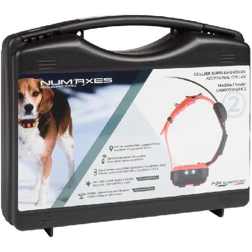 Anti-fugue - Cloture Collier GPS - NUM'AXES - CANICOM GPS 2 - Collier seul - Noir - Orange