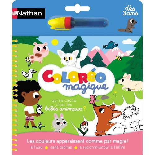 Jeu De Coloriage - Dessin - Pochoir Coloréo - Bébés animaux - NATHAN - Coloriage a l'eau pour enfants de 3 ans et plus