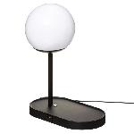 Lampe A Poser COLORS Lampe boule en metal avec chargeur telephone - H33 cm - Noir
