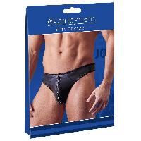 Combinaisons String Noir Effet Mouille Avec Zip En Strass - L