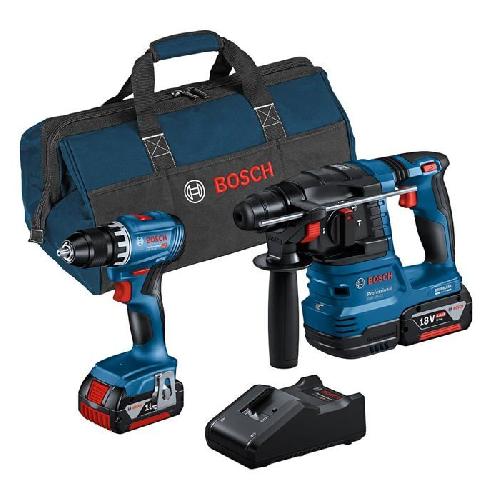 Pack De Machines Outil Combo-kit - BOSCH - GSR 18V-45 + GBH 18V-22 - Batterie 4.0 Ah - Perceuse a percussion