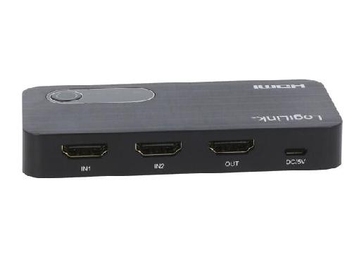 Cable - Connectique Pour Peripherique Commutateur HDCP 2.3.HDMI 2.1 femelle x2 HDMI male noir