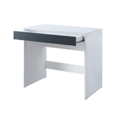 COMPO Bureau 1 tiroir - Blanc et gris - Bicolore Blanc-Gris - L 80 x P 45 x H 75cm