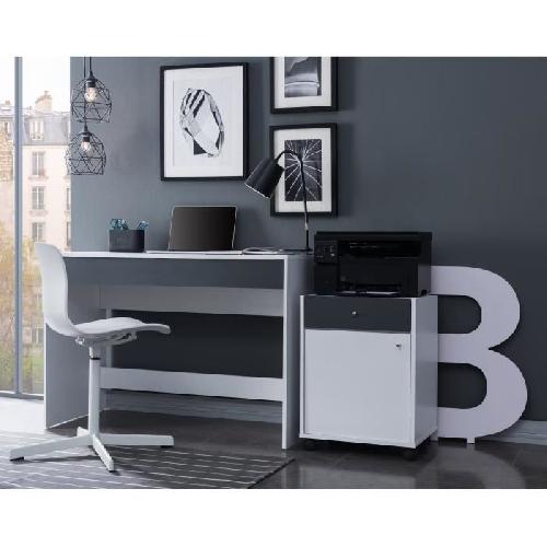 COMPO Bureau 2 tiroirs - Blanc et gris - L 110 x P 45 x H 75cm