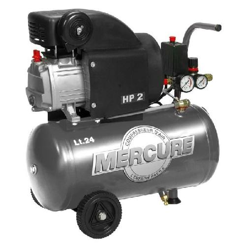 Compresseur Auto Compresseur d'air horizontal Mercure 425063 - 24L - 1500 W - 8 barss - 2 CV