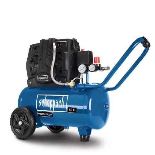 Compresseur Auto Compresseur d'air silencieux horizontal a deux cylindres Scheppach HC25Si - 24 L - 1100W - 8 barss - 1.5 CV