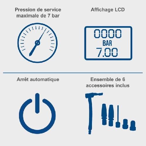 Compresseur Compresseur sans fil C-AC20-X - pression max 7 bars - 6 accessoires inclus - SCHEPPACH 20V IXES - sans batterie ni chargeur