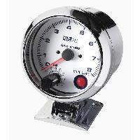 Compte tours shift light - fond blanc - diametre 90mm Compte tours shift light - fond blanc - diametre 90mm