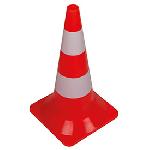 Cone de signalisation rouge et blanc 50cm PEREL