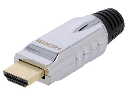 Cable - Connectique Pour Peripherique Connecteur HDMI male avec manchon - Metallise